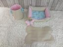Ver imagem 2 de Kit Pet Caes e Gatos Cesto Organizador Baby Bege Cama M Personalizada Jogo Americano Baby Bege M