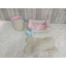 Kit Pet Caes e Gatos Cesto Organizador Baby Bege Cama M Personalizada Jogo Americano Baby Bege M - 3