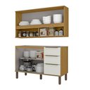 Ver imagem 2 de Armario Aereo e Balcao Pia 120 Cm Vera Marrocos Off White Mxm