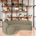 Ver imagem 2 de Sofá Curvo 3 Lugares Sala de Estar Recepção Noruega 180cm Suede Cappuccino - Amarena Móveis