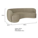 Ver imagem 3 de Sofá Curvo 3 Lugares Sala de Estar Recepção Noruega 180cm Suede Cappuccino - Amarena Móveis