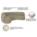 Ver imagem 4 de Sofá Curvo 3 Lugares Sala de Estar Recepção Noruega 180cm Suede Cappuccino - Amarena Móveis