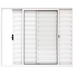 Jlt Veneziana 3 Folhas sem Grade Vidro Liso Branco - Economica - 100x150 (0407) - 1