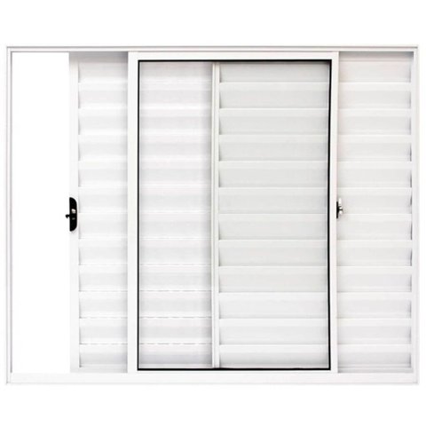 Jlt Veneziana 3 Folhas sem Grade Vidro Liso Branco - Economica - 100x150 (0407)