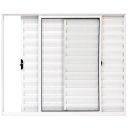 Ver imagem 1 de Jlt Veneziana 3 Folhas sem Grade Vidro Liso Branco - Economica - 100x150 (0407)