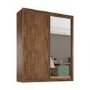 Ver imagem 1 de Guarda-roupa Zurique 2 Portas de Correr 4 Gavetas 1 Espelhada Braúna/off White/braúna 100% Mdf