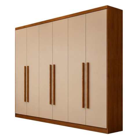Guarda Roupa Casal Jalisco 6 Portas 8 Gavetas Cinamomo Fendi - Novo Horizonte