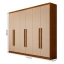 Ver imagem 3 de Guarda Roupa Casal Jalisco 6 Portas 8 Gavetas Cinamomo Fendi - Novo Horizonte