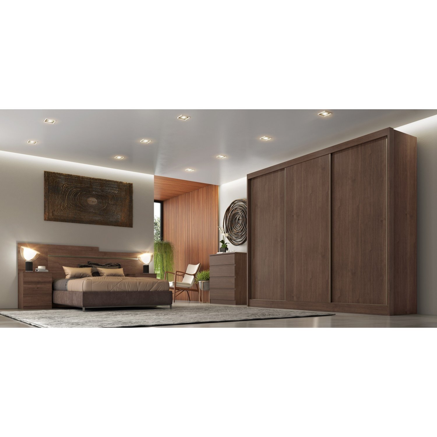 Guarda Roupa Casal 3 Portas 4 Gavetas Miami Novo Horizonte - 5