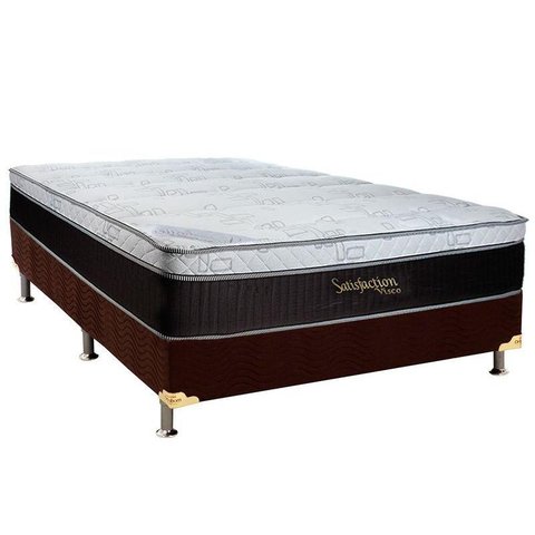 Cama Box Casal: Colchão Molas Luckspuma MasterPocket Ensacadas Lucksfaction Viscoelástico + Base CRC