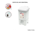Ver imagem 3 de Cesto de Lixo Quadrado com Pedal 14 Litros Plástico Branco:branco
