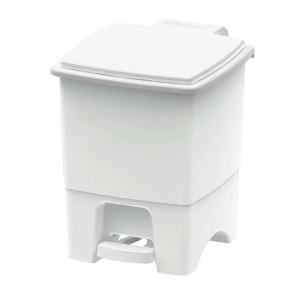 Cesto de Lixo Quadrado com Pedal 14 Litros Plástico Branco:branco - 2