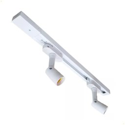 Trilho Eletrificado 50 Cm + 2 Spots Soquete E27 Bivolt Branco - 2