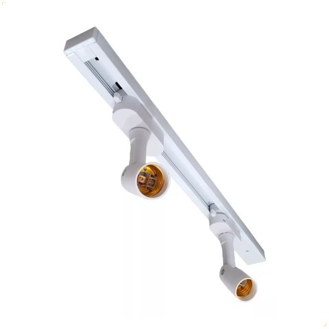 Trilho Eletrificado 50 Cm + 2 Spots Soquete E27 Bivolt Branco