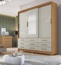 Ver imagem 1 de Guarda Roupa Solteiro Buriti 3 Portas e 9 Gavetas com Espelho Nh Rei de Casa Cumaru/Fendi