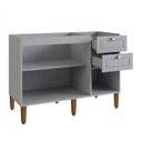 Ver imagem 5 de Balcão para Cozinha 120cm com 3 Portas e 2 Gavetas Americana Cinza Crystal