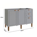 Ver imagem 4 de Balcão para Cozinha 120cm com 3 Portas e 2 Gavetas Americana Cinza Crystal