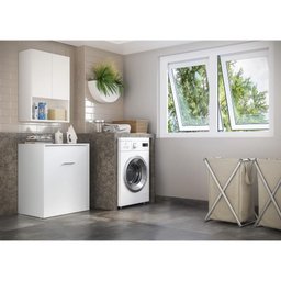 Armário Lavanderia / Mesa Dobrável Ibiza Multimóveis Branco - 7