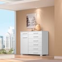 Ver imagem 2 de Cômoda Sapateira com Pés Torres 7 Gavetas Branco para Quarto