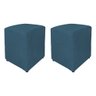 Kit 2 Puffs Cubos Decorativo Laila em Linho Azul Marinho - 1
