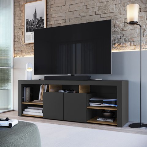 Rack para TV até 65" Moderno 2 Portas 5 Nichos 162cm Emovell