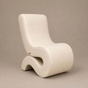 Ver imagem 4 de Poltrona Decorativa Marina Corino Modena Orgânica Moderna Creme Corino Modena