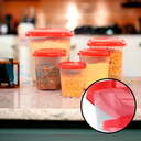Ver imagem 1 de Porta Mantimento Conjunto De Potes Marmita Condimentos Feijão Arroz Café Açúcar Farinha Dispenser Mu