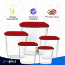 Ver mais imagens de Porta Mantimento Conjunto De Potes Marmita Condimentos Feijão Arroz Café Açúcar Farinha Dispenser Mu