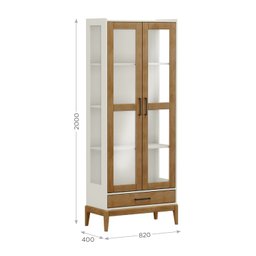 Cristaleira Vitrine 2 Portas 1 Gaveta Milão  - 4