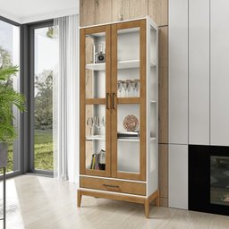 Cristaleira Vitrine 2 Portas 1 Gaveta Milão  - 1