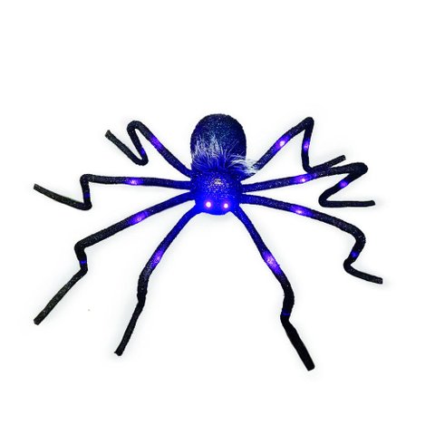 Aranha Aradia Halloween com Luz Roxa Olho e Corpo 70cm