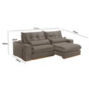 Ver imagem 2 de Sofá 250 Cm Braço 25 Cm Retrátil e Reclinável Lake Meu Sofá Online