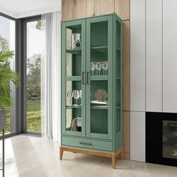 Cristaleira Vitrine 2 Portas 1 Gaveta Milão  - 1