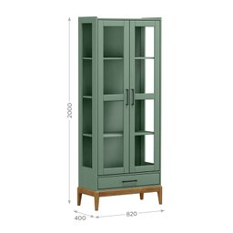 Cristaleira Vitrine 2 Portas 1 Gaveta Milão  - 4