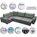 Ver imagem 7 de Sofa de Canto Retrátil e Reclinável com Molas Cama Inbox Oklahoma 3,65x2,51 ou 2,51x3,65 Cinza