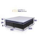 Ver imagem 3 de Conjunto Box Baú Preto Durban Azul Espuma D28 King 193x203x64 - King House