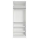 Ver imagem 4 de Guarda-roupa Modulado 2 Portas com Espelho 4 Prateleiras 1 Cabideiro Branco Neo Madesa Branco