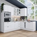 Ver imagem 1 de Cozinha Completa Modulada 7 Peças com Balcão e Tampo para Cooktop Emily Branco/HP