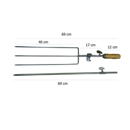 Espeto Para Fogo De Chão Giratório Reforçado 69 cm - 3