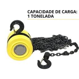 Talha Manual 1 Tonelada 1000 Kg com Corrente 5 Metros Elevação - 4