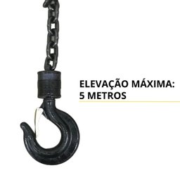 Talha Manual 1 Tonelada 1000 Kg com Corrente 5 Metros Elevação - 2