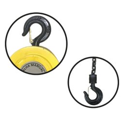 Talha Manual 1 Tonelada 1000 Kg com Corrente 5 Metros Elevação - 6