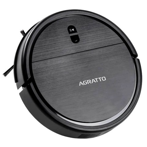 Aspirador de Pó Robô 3 em 1 Varre Aspira e Passa Pano Praticci Premium Preto Bivolt Agratto