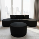 Ver imagem 1 de Sofá Modular Orgânico Monterrey 260cm + Puff Bouclé Preto
