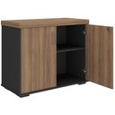 Ver imagem 5 de Balcão para Escritório com Chave Office Multiuso Atria Executiva A02 Nogal Preto - Lyam Decor