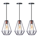 Ver imagem 1 de Kit 3 Pendentes Aramado Cristal 29 Cm Decorações Cor: Preto