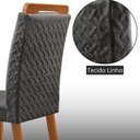 Ver imagem 5 de Mesa de Jantar Yasmin 180cm Tampo MDF Vidro Canto Copo com 6 Cadeiras Aline Moderna Mobília