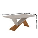 Ver imagem 4 de Mesa de Jantar Yasmin 180cm Tampo MDF Vidro Canto Copo com 6 Cadeiras Aline Moderna Mobília