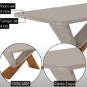 Ver imagem 6 de Mesa de Jantar Yasmin 180cm Tampo MDF Vidro Canto Copo com 6 Cadeiras Aline Moderna Mobília