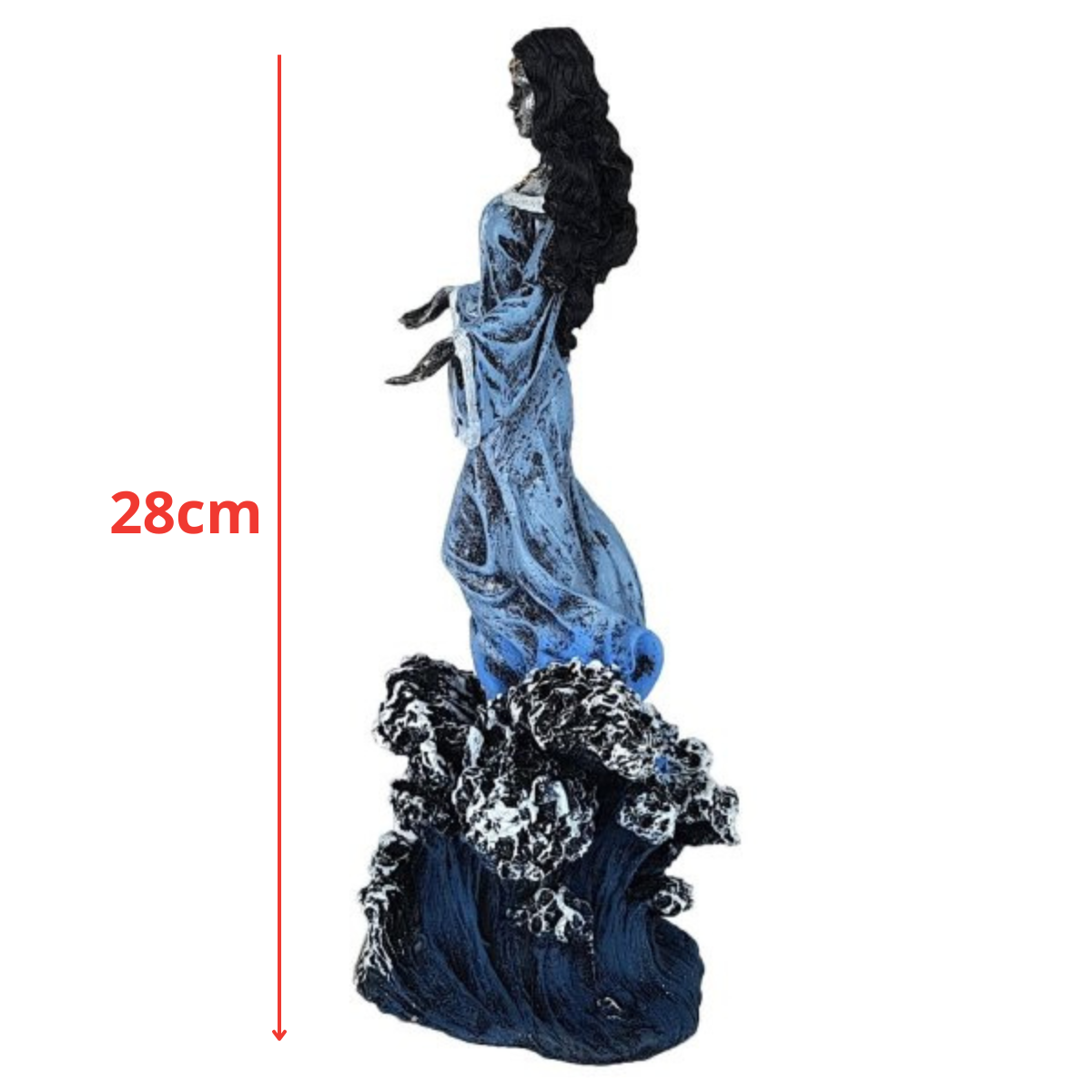 Iemanja - Mãe Santa Orixá - Resina - Decoração Enfeite - 28cm - 2